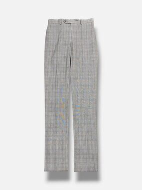 DKNY Men's Gray Plaid Modern Flat Front Dezel Suit Pants Size 29W